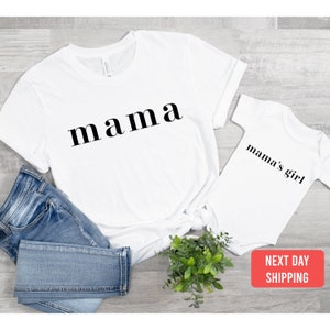 Mommy and Me Matching Set-Mama T-shirt and Mama&#39;s Girl baby onesie®-Boho chic Baby Gift-I Love Mommy-Mom and Daughter outfit set