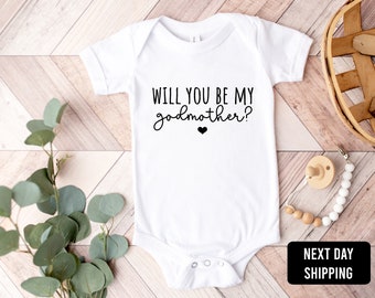 Will You Be My Godmother Onesie®-Godmother Proposal-Cute Godmama Gift-Baby Announcement-Auntie Gift-Baby Reveal-Godmama Proposal gift