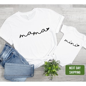 Mommy and Me Matching Set-Mama and Mini T-shirt and baby onesie®-Boho chic Baby Gift-I Love Mommy-Mom and Daughter outfit set