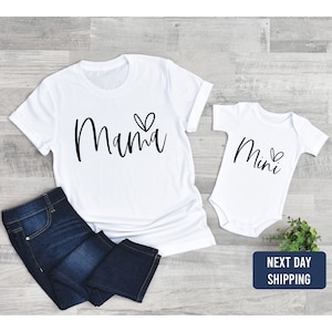Mommy and Me Matching Set-Mama and Mini T-shirt and baby onesie®-Boho chic Baby Gift-I Love Mommy-Mom and Daughter outfit set