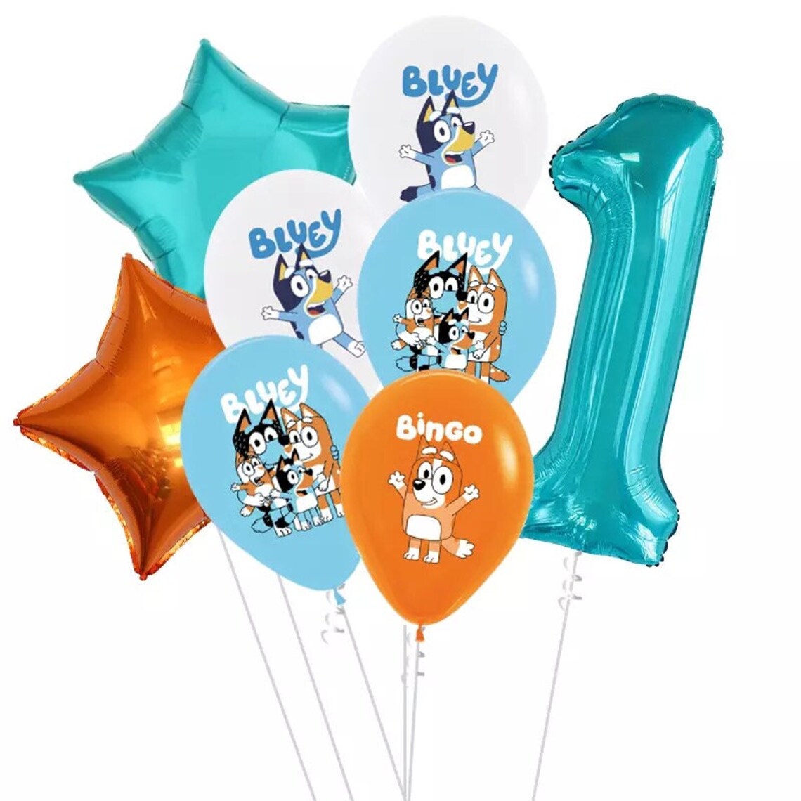Bluey And Bingo 13pcs Foillatex Balloons Etsy