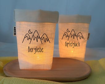Lantern tealight holder mountains gifts for mountain lovers, wedding decoration mountains, gift mountains, mountains holiday candle, light bag mountains
