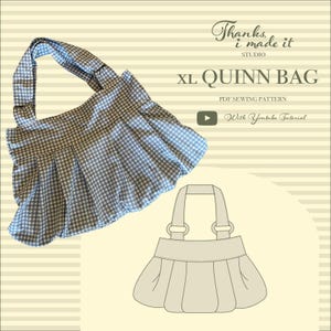 XL Quinn Bag - A4/A0/US Letter Printable PDF Pleated, ruffle shoulder bag