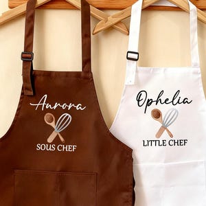 Keukenschort voor kinderen, gepersonaliseerde koksschort voor kinderen, schort met aangepaste naam voor peuters, schort cadeau voor kleine chef-kok, leuke schort voor kinderen