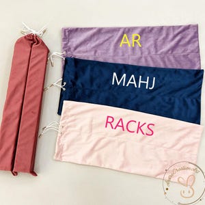 Custom TEXT  Velvet Mahjong Rack Bag,Printed  Drawstring Mahjong Push Ruler Storage Bag,Monogrammed Mahj Rack Case,Mahjong Lovers Gift