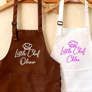 Gepersonaliseerde chef-kokschort voor kinderen - aangepaste naam schort voor peuters, peuter schort, cadeau kinderschort, schort voor kinderen