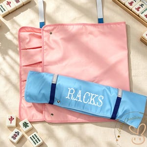 Personalized Mahjong Rack Bag,Mahj Rack Case with Padded Slots,Monogrammed Mahjong Push Ruler Storage Bag,Mahjong Lovers Gift