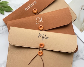 Embroidered Monogramed Document Holder,Christmas Gift-Work Case-File Folder,Document /Travel Document Organizer,Office Document Holder