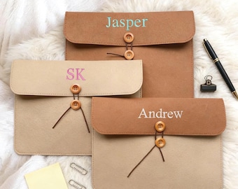 Aangepaste map kraamcadeaus met geborduurde NAAM, vilten bestandsmap, documenthouder/organizer voor documenten met naam, cadeau babyaankondiging