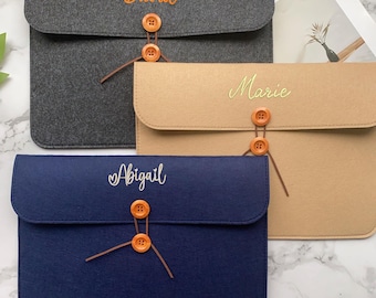 Custom Name Folder,Embroidered Monogramed Document Holder,Work Case-File Folder,Document /Travel Document Organizer,Office Document Holder