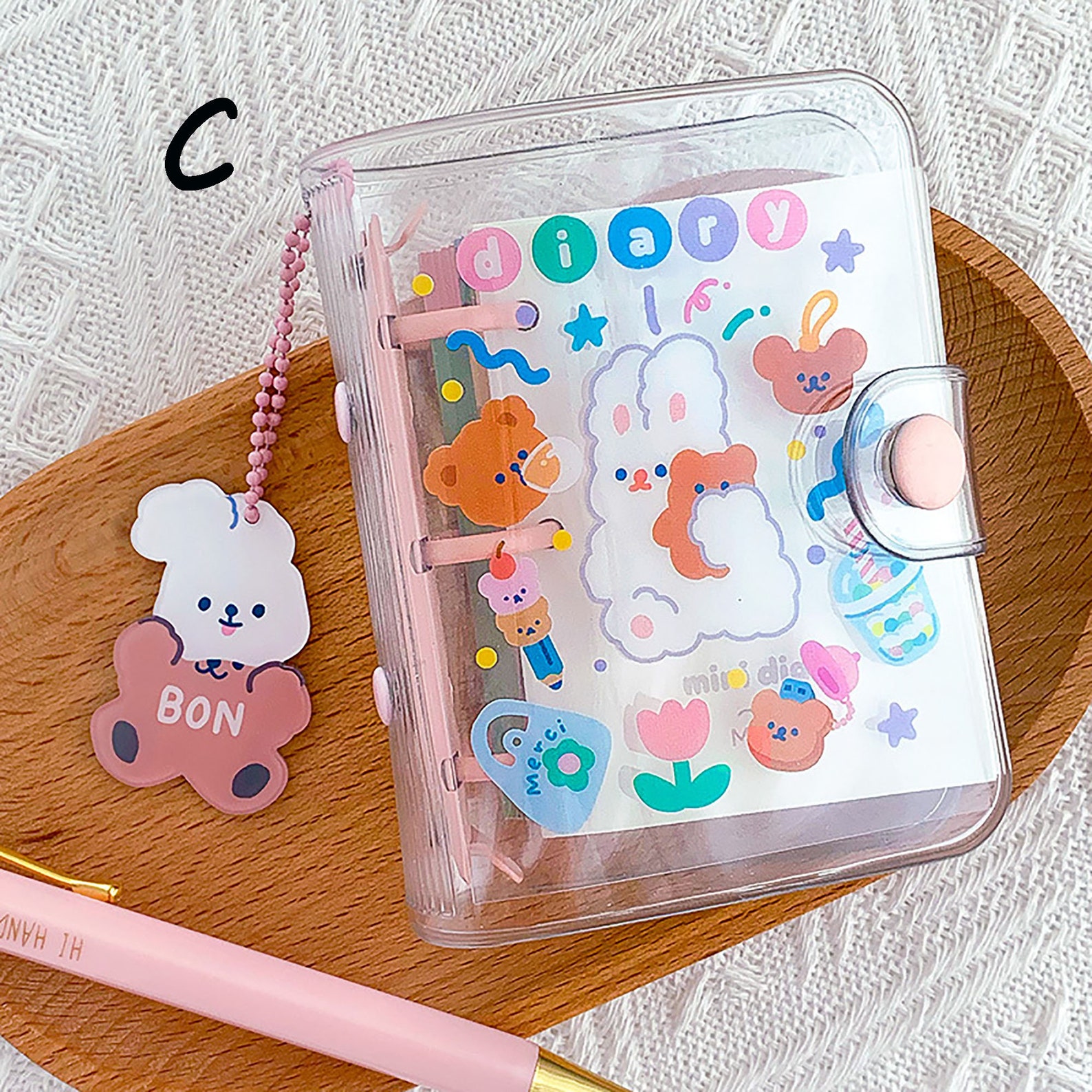 Mini Korean Diary Binders Cute Transparent Cover Notebook Etsy
