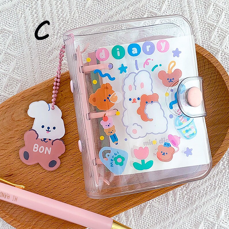 Mini Korean Diary Binders Cute Transparent Cover Notebook Etsy