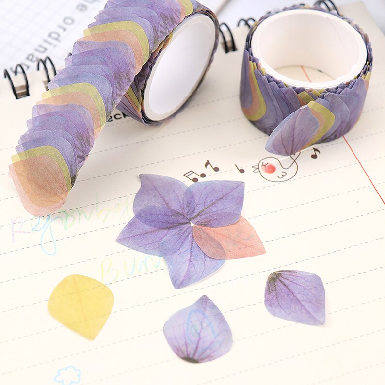 Fragrance Sakura Washi Tape Japanese Stickers Scrapbooking DIY Paper Tape 200 Peices Flower Petals Washi Tape Decorative Masking Tape