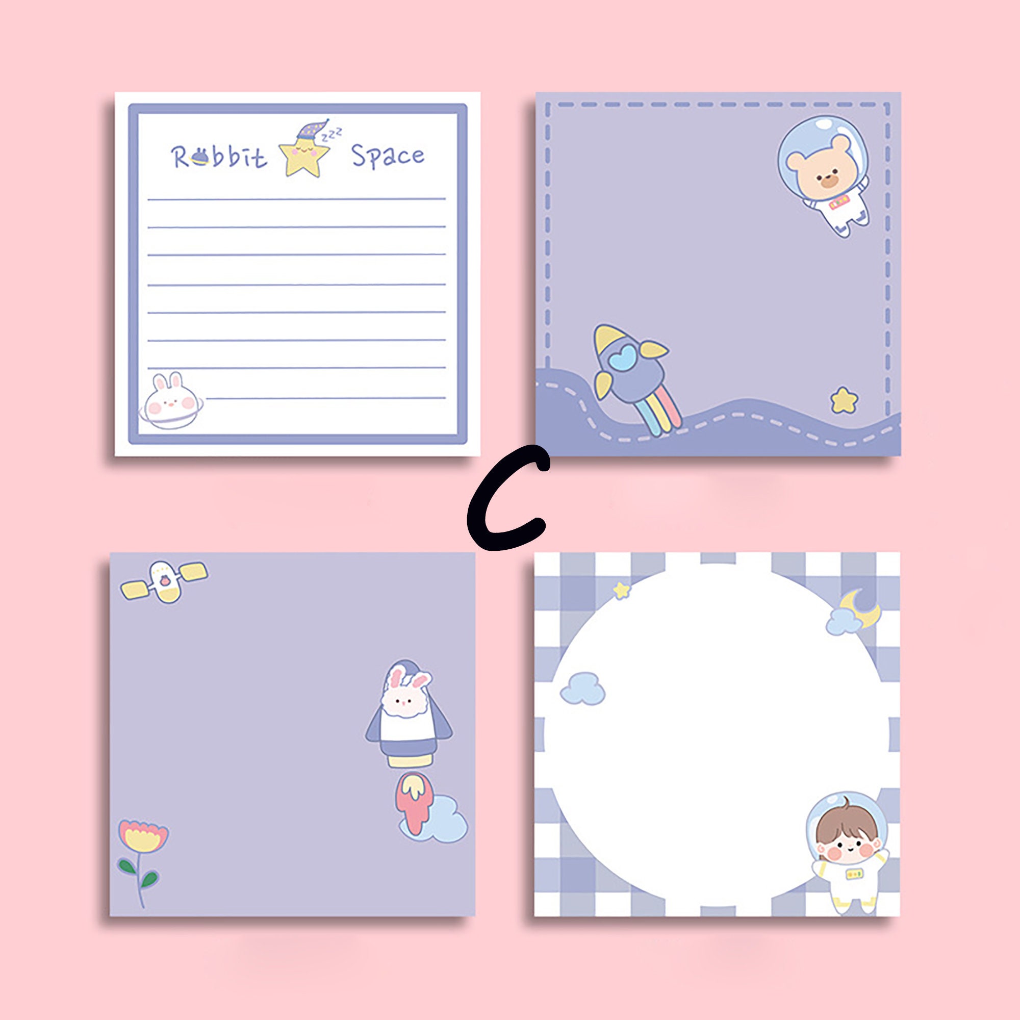 80PCS Kawaii Memo Pads Cute Cartoon Animals Notepads Set Etsy