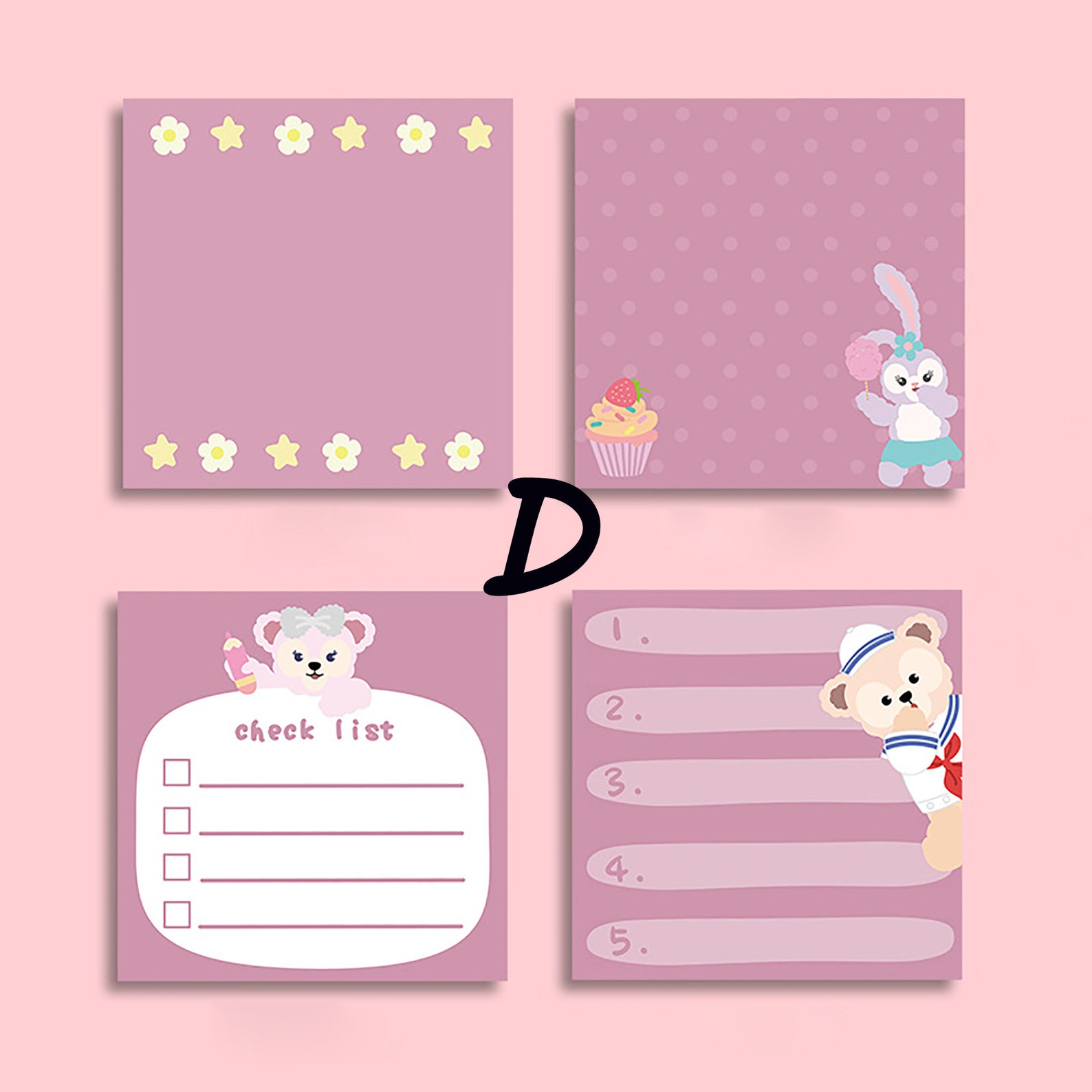 80PCS Kawaii Memo Pads Cute Cartoon Animals Notepads Set Etsy
