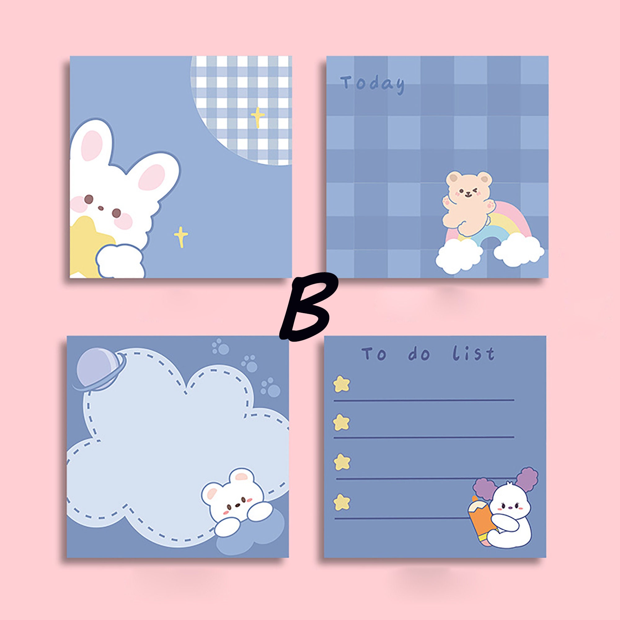 80PCS Kawaii Memo Pads Cute Cartoon Animals Notepads Set | Etsy