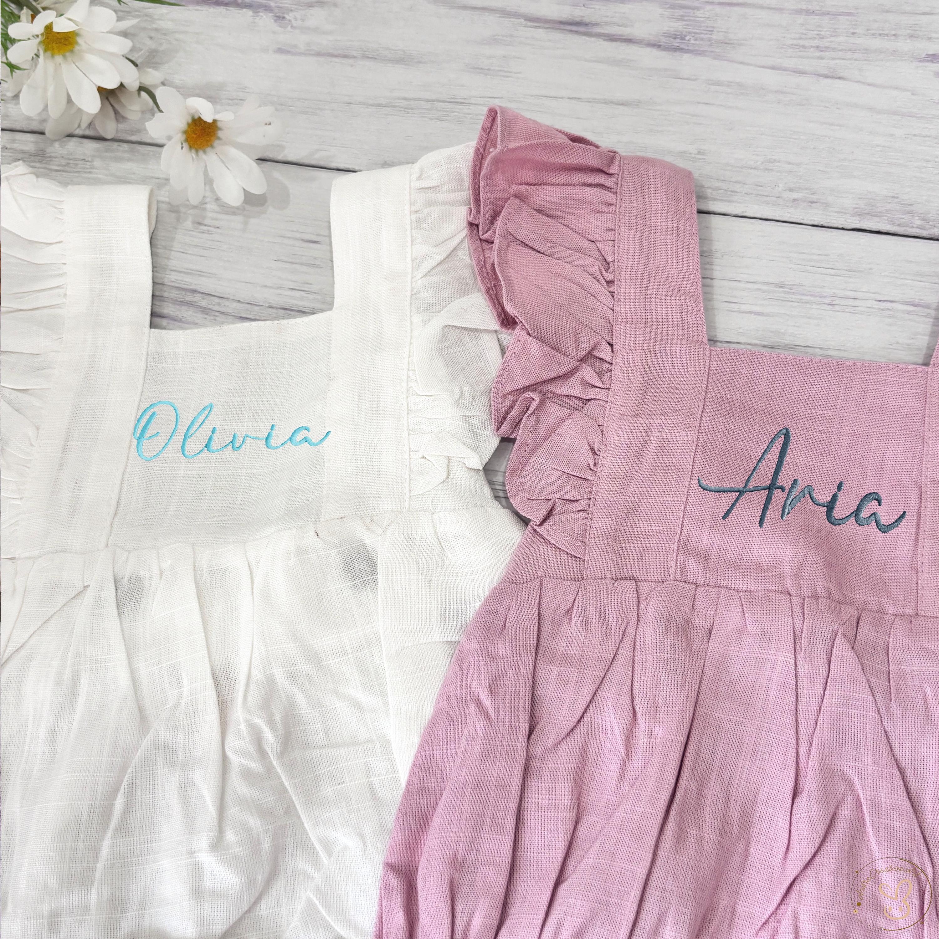 Baby Summer Romper,personalized Baby Muslin Romper With Name,ruffle ...