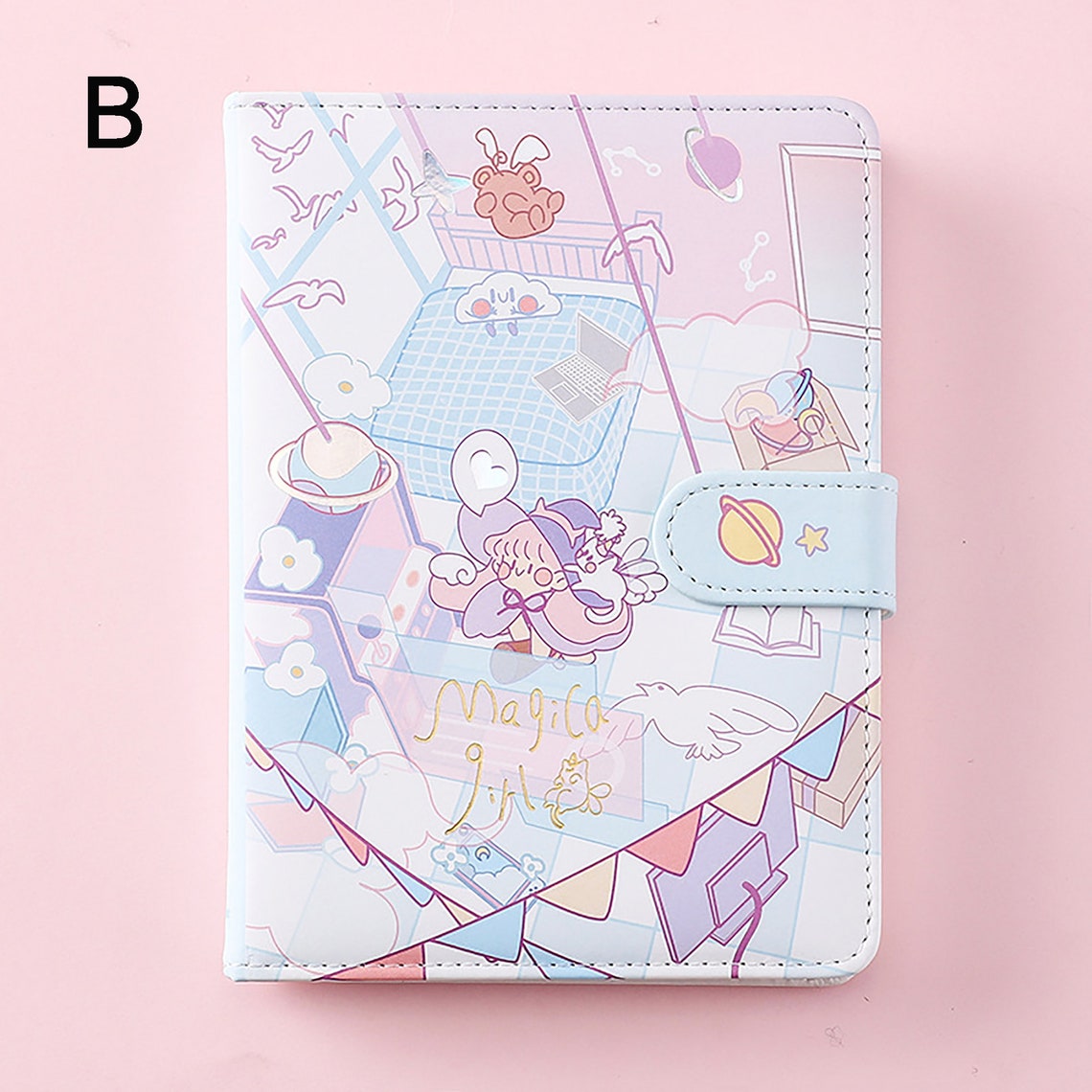 Cute Magical Girl Journal Kawaii Girl Notebook Colorful Etsy