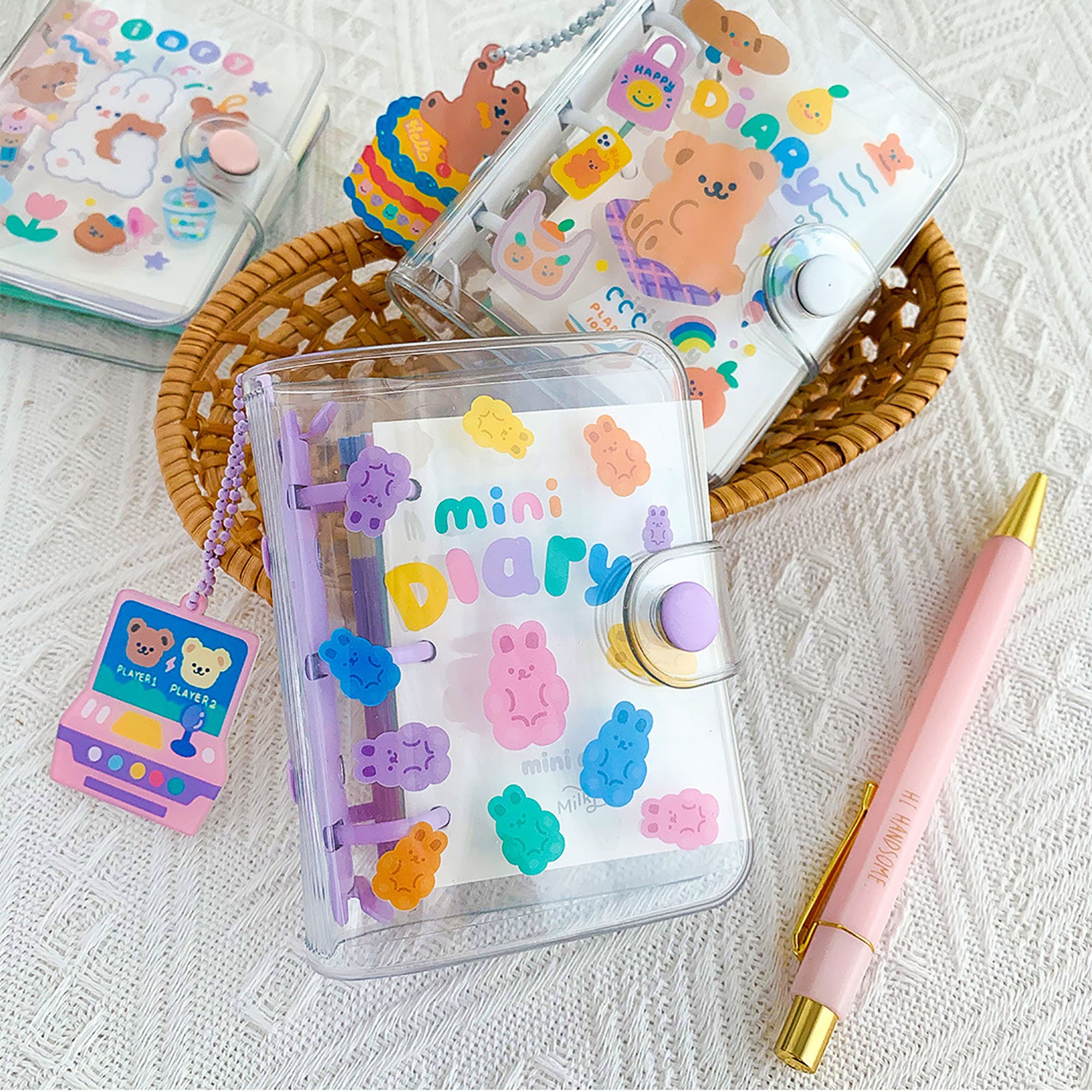 Mini Korean Diary Binders Cute Transparent Cover Notebook Etsy