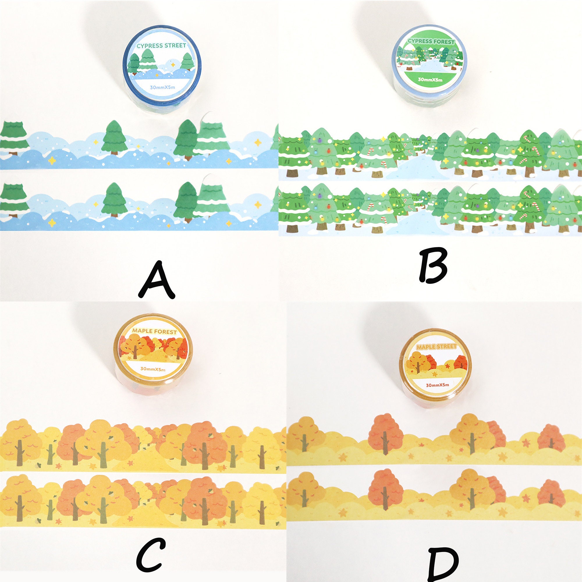Forest Street Grass Fence Washi Tapes Kawaii Streetscape Etsy