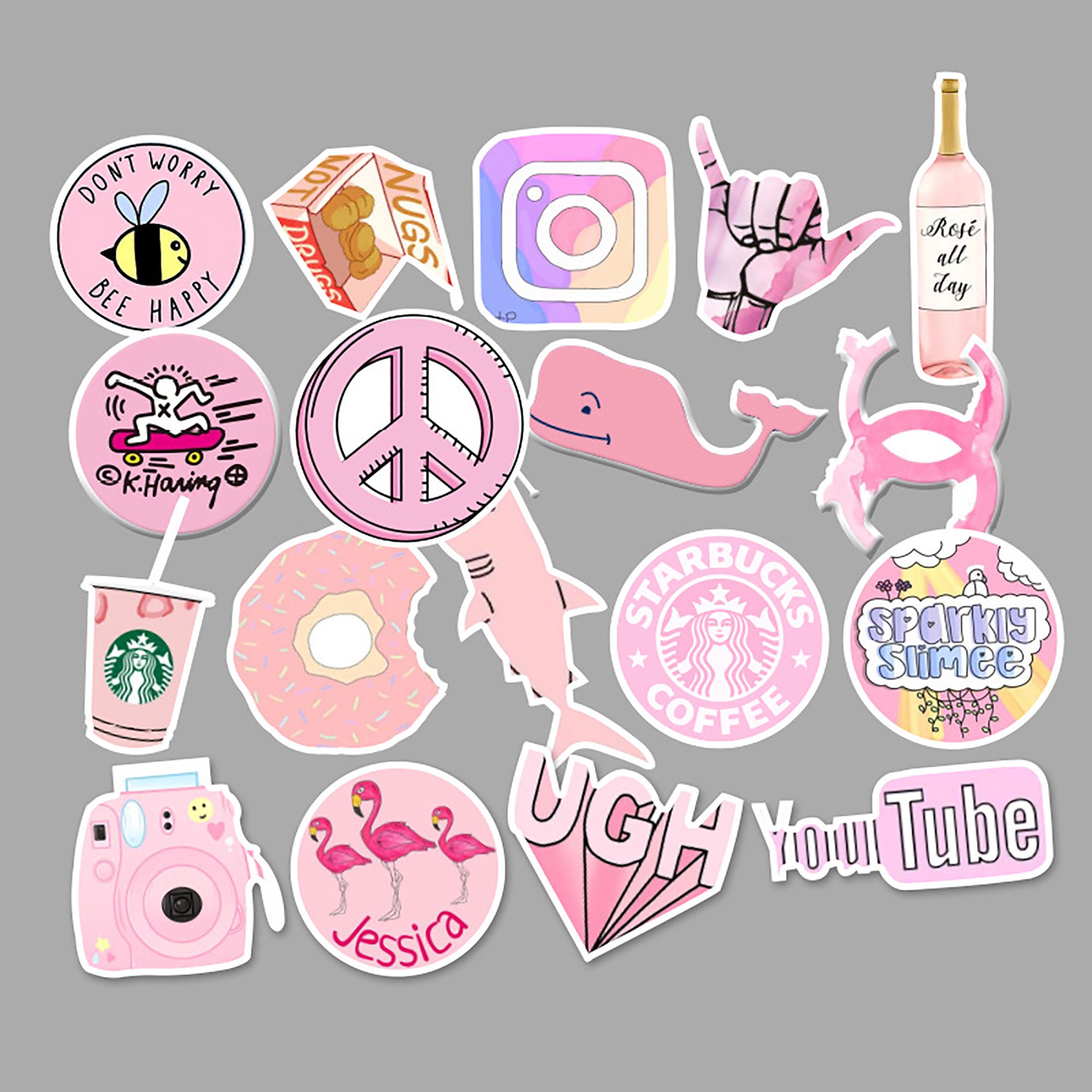 53pcs/set Pink Themed VSCO Stickers VSCO Sticker Pack Water | Etsy