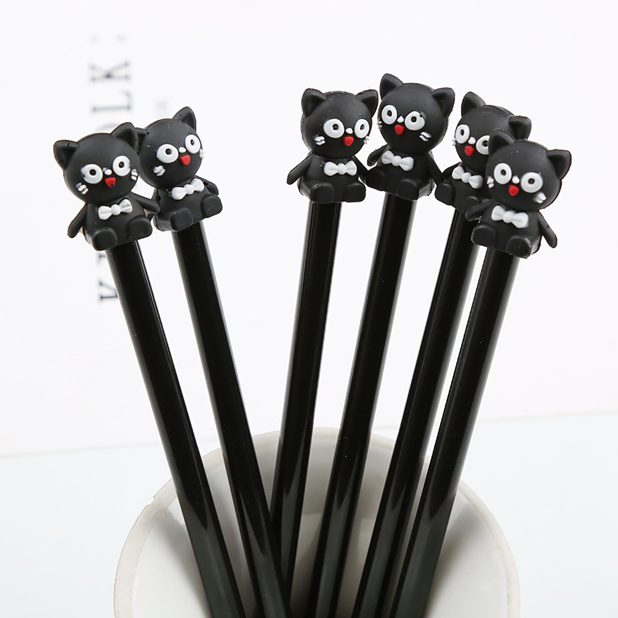 Black Cat Gel Pen Cat Gel Pen Cartoon Cat Gel Pen Animal Etsy