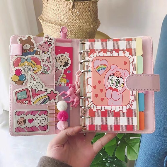 Kawaii Cartoon Notebook, Hand Account Book, Travel Planner Notebook,  Journal Diary Notebook, Bookmark, Magnetic Buckle, Craft 