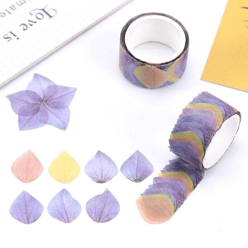Fragrance Sakura Washi Tape Japanese Stickers Scrapbooking DIY Paper Tape 200 Peices Flower Petals Washi Tape Decorative Masking Tape