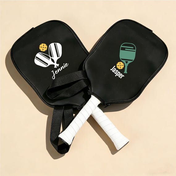 ピックルボールパドルカバー：カスタムネームプロテクター、ジッパーと