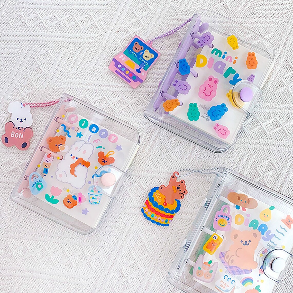 Mini Korean Diary Binders Cute Transparent Cover Notebook Etsy