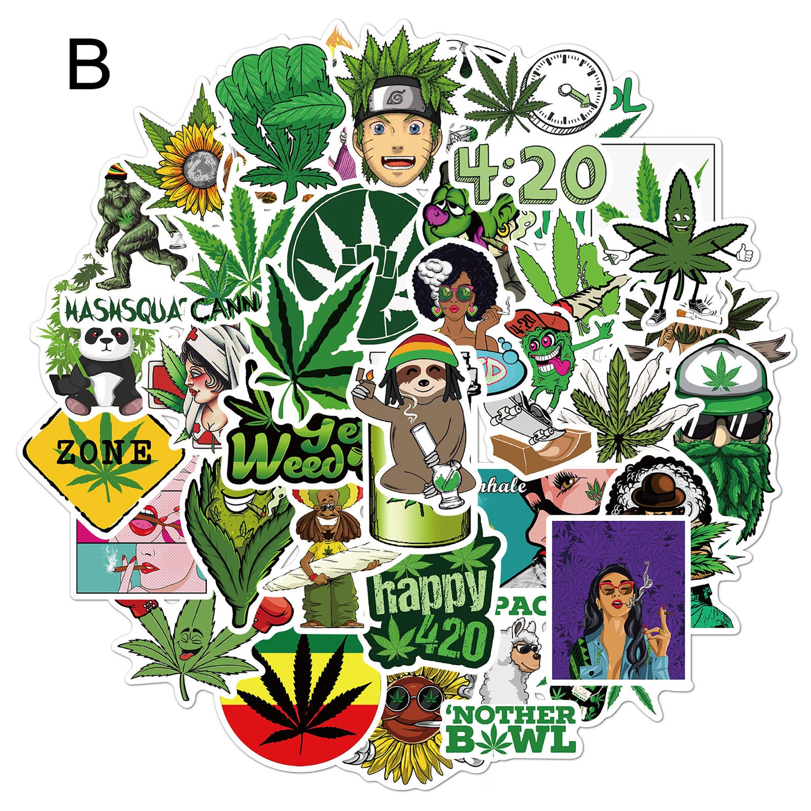 50PCS/Set Waterproof Marijuana Stickers For Books Cannabis Etsy