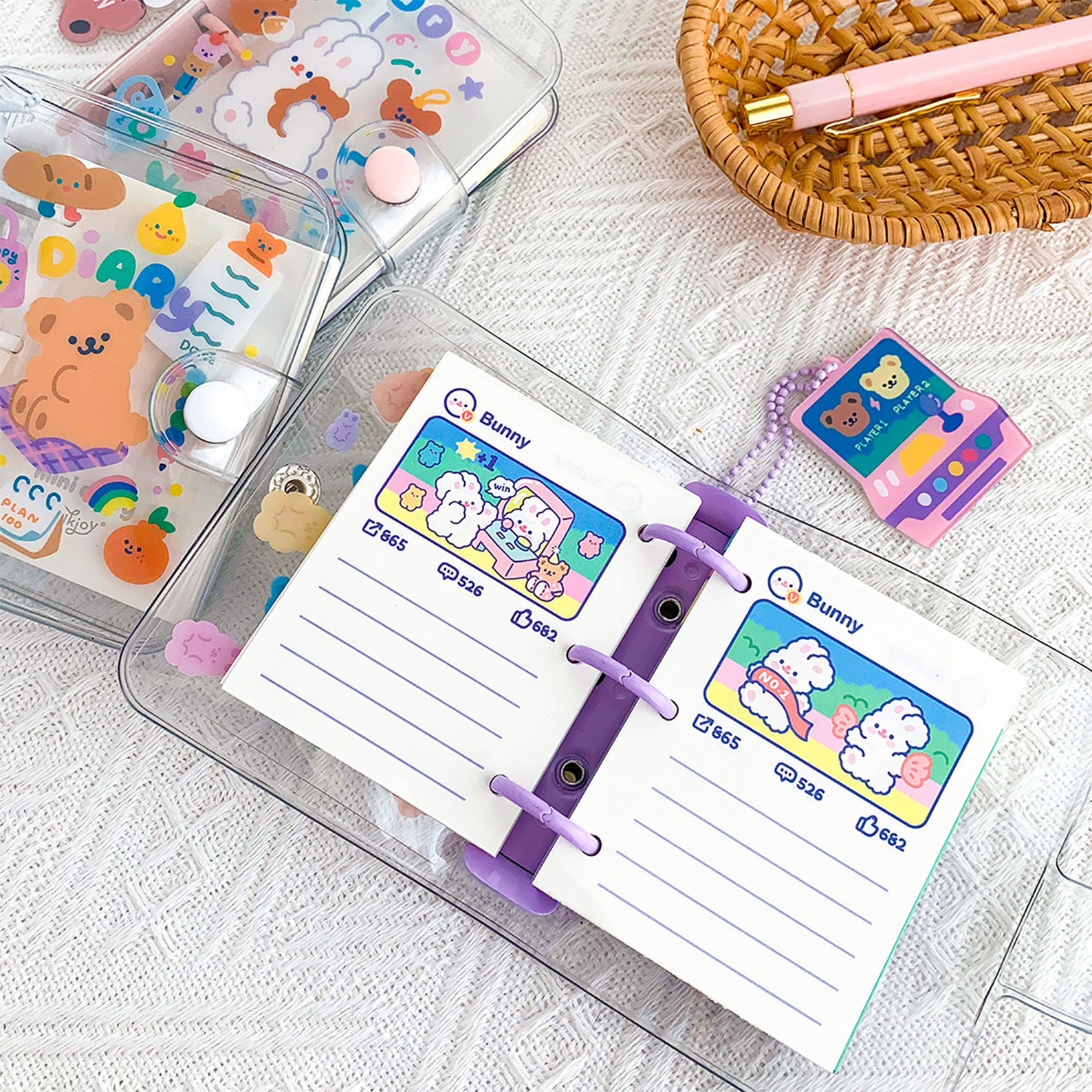 Mini Korean Diary Binders Cute Transparent Cover Notebook Etsy