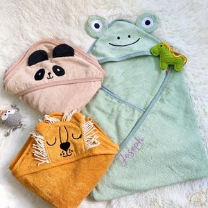 Personalized Hooded Baby Towel- 100% Cotton, Embroideried  Baby Bath Towel with Name,Personlized Kids Bath Towel,Keepsake Newborn Gift