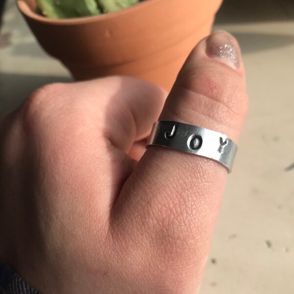 Metal Plate Ring Etsy