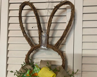 Mini Bunny wreath, Easter wreath,  Small Spring wreath