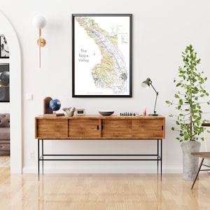 Napa Valley Wine Map - INSTANT DOWNLOAD - Vintage Wall Decor - Digitale muurkunst