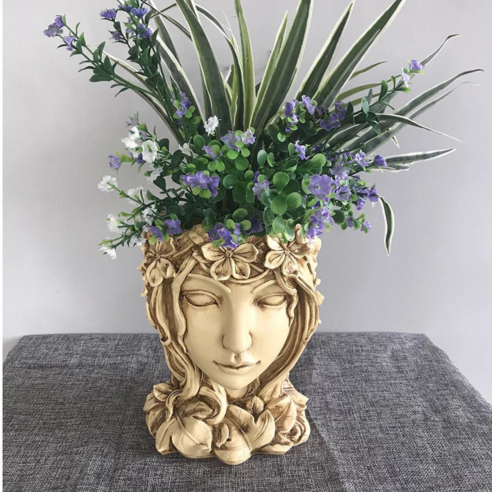 Face Planter Pot Head Planter Planter With Face Indoor Etsy