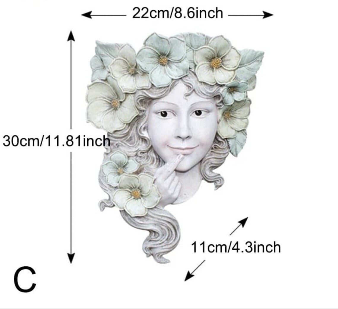 Wall Mounted Goddess Planter Girl Head Planter Hanging Etsy Canada