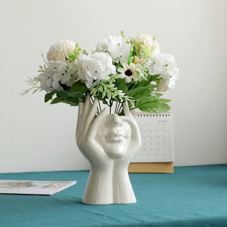 Cute Ceramic Face Vase Face Pottery Vase Half Human Vase Etsy