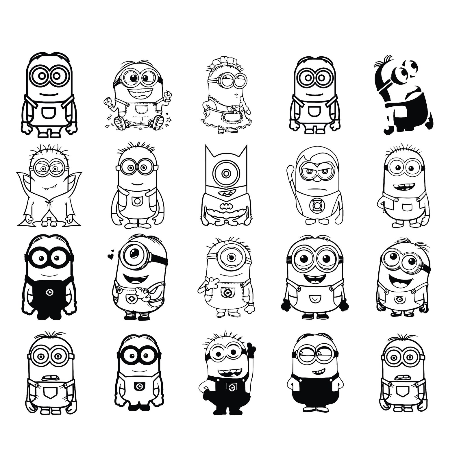 Minion Face Svg Bundle,minion Svg,funny Minion Face,minion Cut File for ...