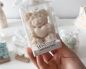 Vela de cumpleaños, vela para baby shower, mini vela de oso, vela de osito de peluche, baby shower, vela pequeña, regalo de cumpleaños, recuerdos de fiesta de ositos de peluche
