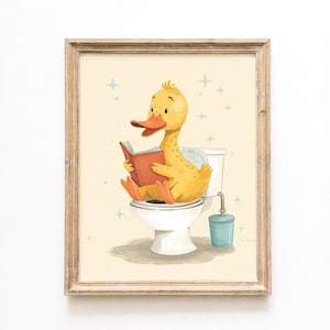 Funny Duck Bathroom Art, Potty Training Poster (Digital Download)
