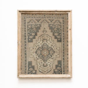 Vintage turkisk Oushak-mattatryck, jordnära bohemisk väggkonst (digital nedladdning)