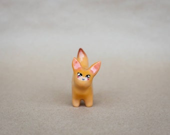 Fennec Fox Figurine - Polymer Clay - Ready To Ship