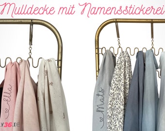 Babydecke Mulldecke GOTS Saga Copenhagen mit Namensstickerei