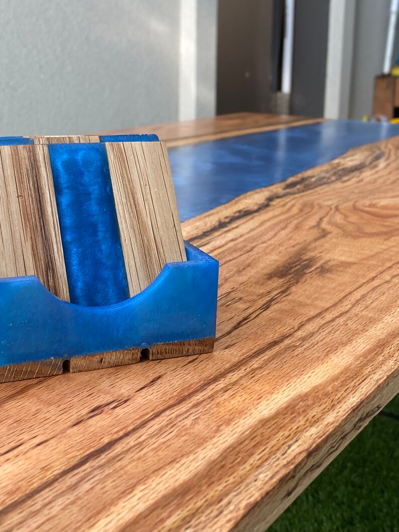 FULLY CUSTOM Live Edge Epoxy River Coffee Table 4'x2'x1'/ Live Edge