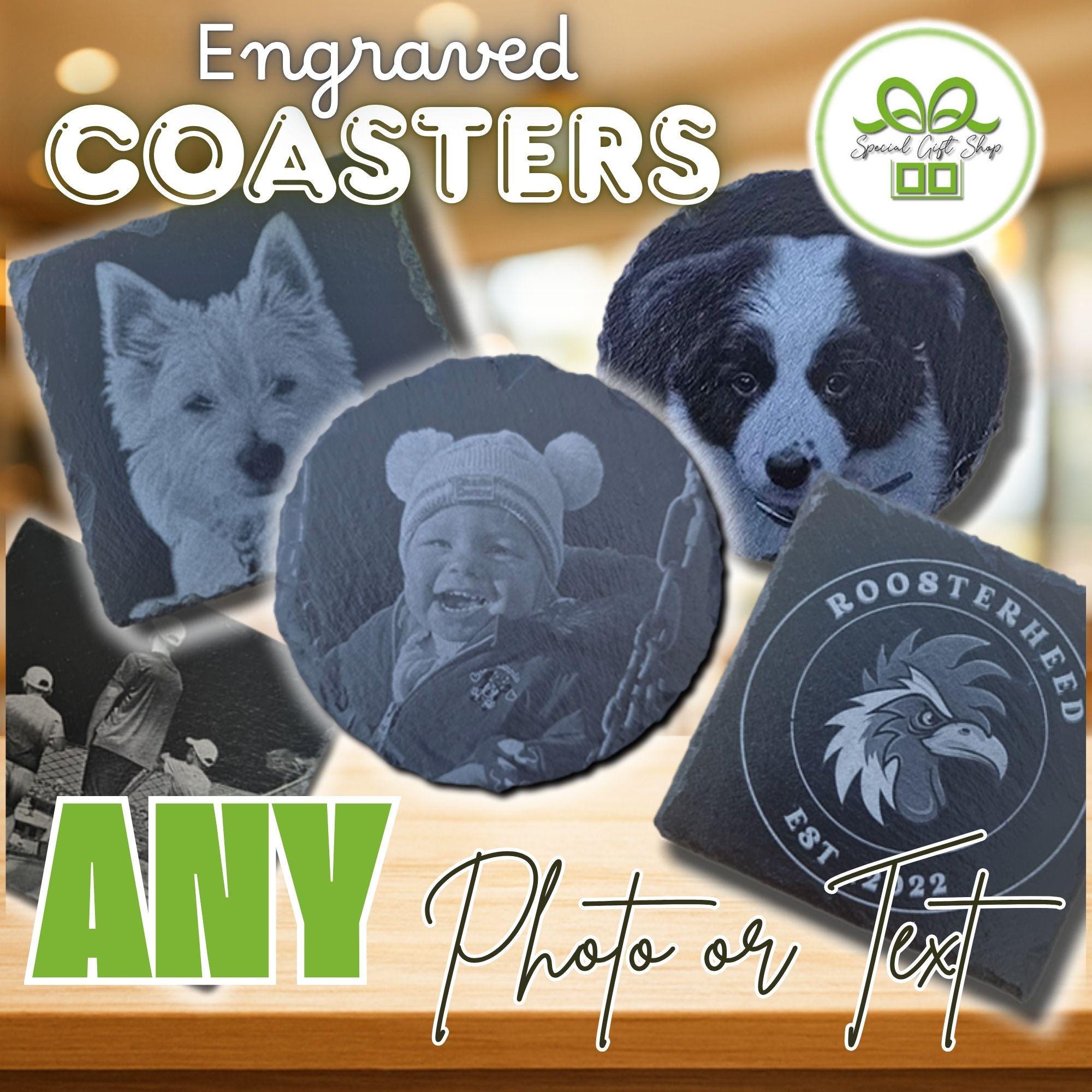 Personalized Engraved Slate Coaster