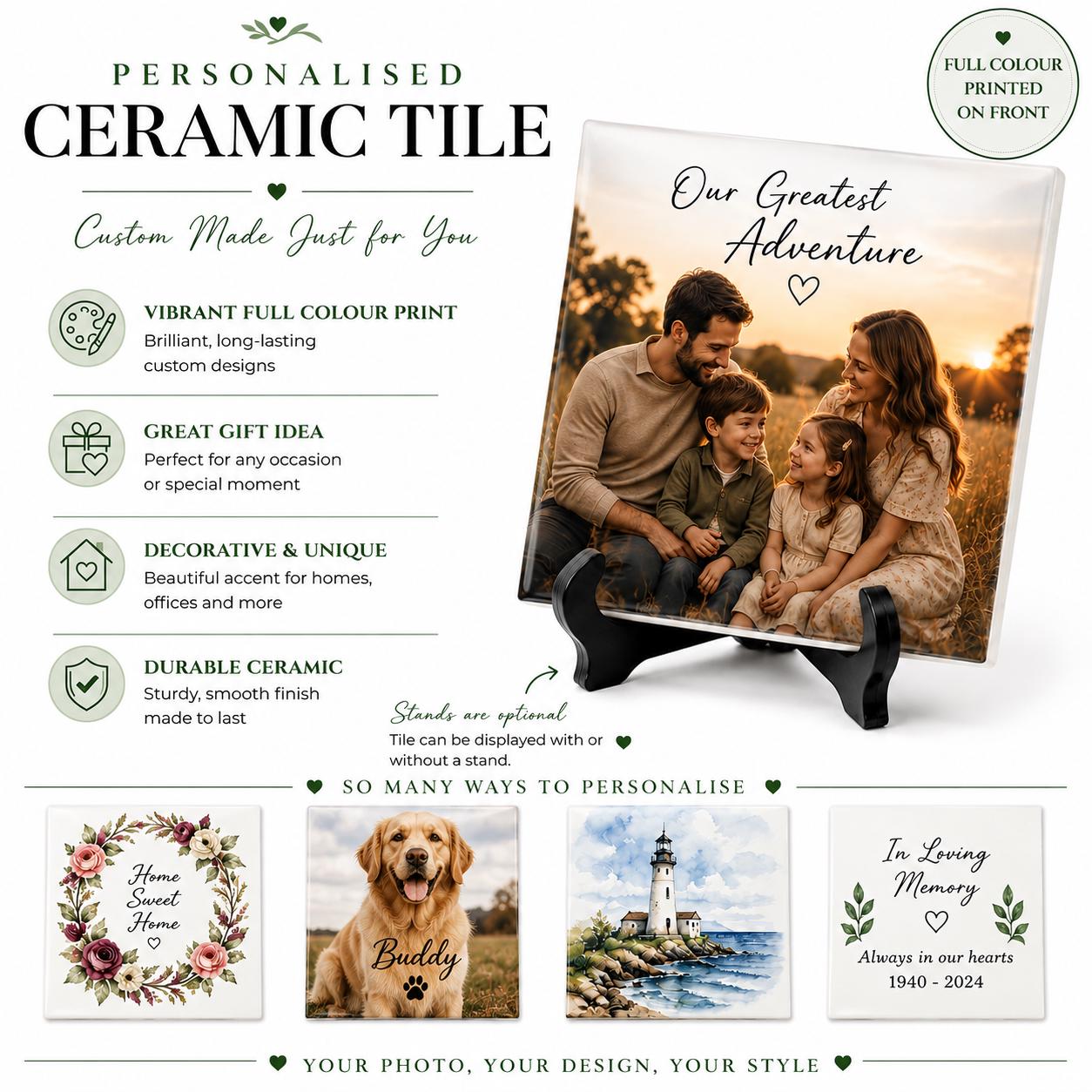 Personalised Ceramic Photo Tile
