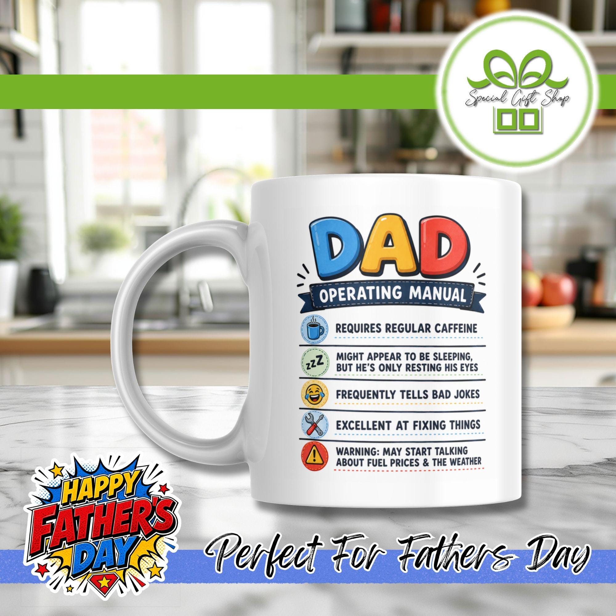 Personalised Dad Operating Manual Mug