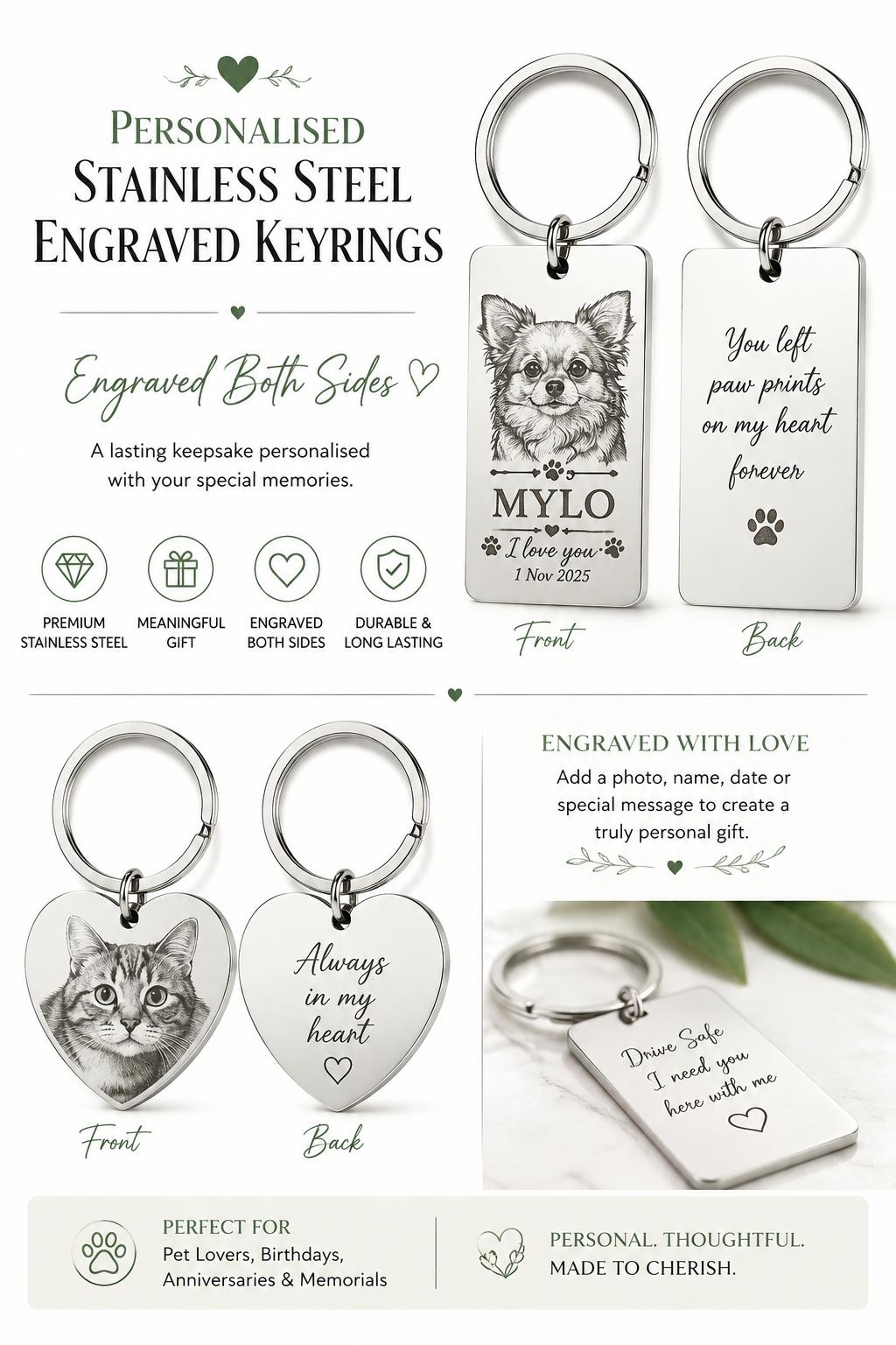 Personalised Stainless Steel Engraved Keyring